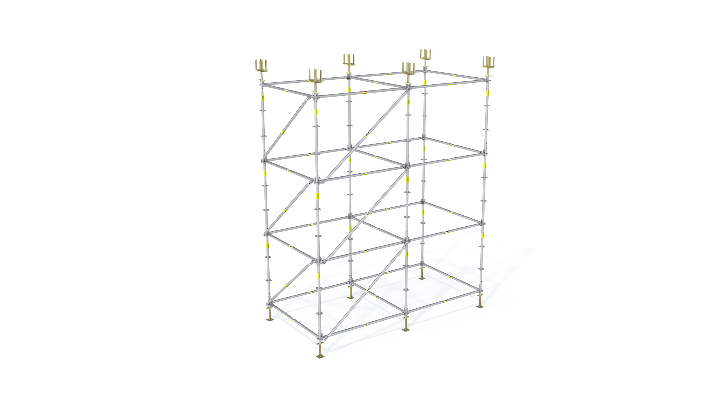 Cimbra de gran flexibilidad. Permite múltiples configuraciones de torres de moldaje. Enfocado principalmente para edificación.