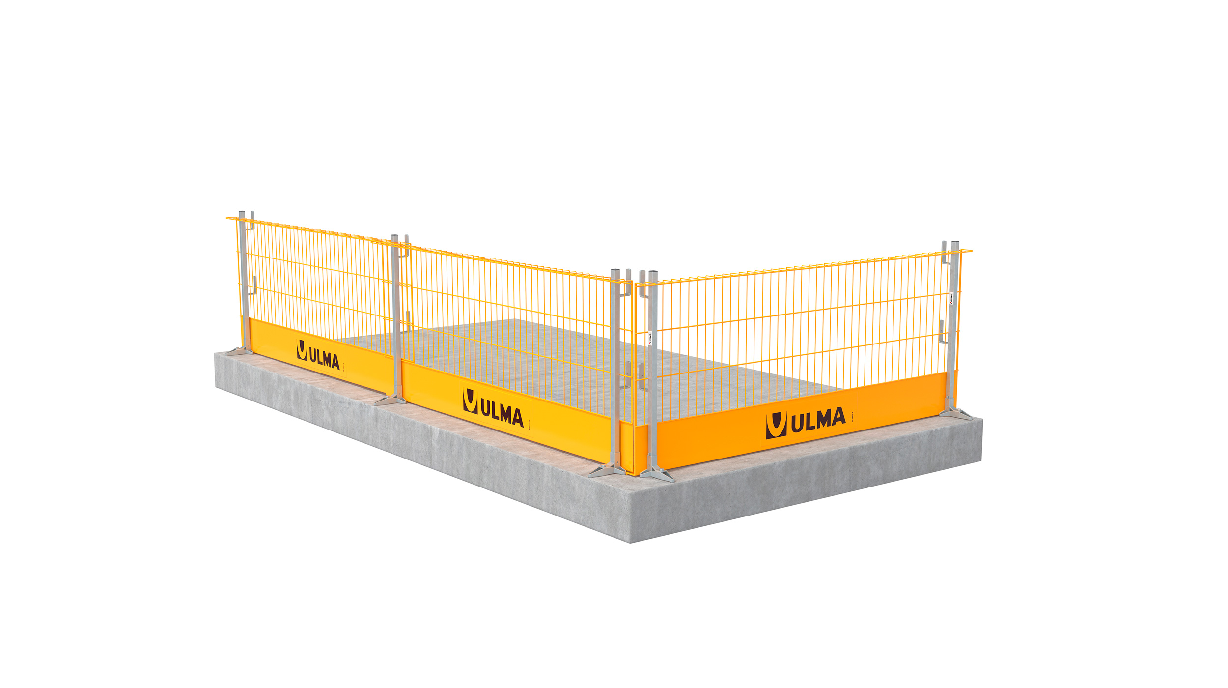 Barandilla de seguridad de metal de gran flexibilidad y adaptable a cualquier geometría de borde. Diseñada según la norma EN 13374 es perfecta para estructuras de hormigón y moldajes ULMA.