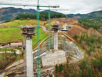 Reutilización del material al máximo y reducción del plazo de ejecución en el viaducto de Zumelegi